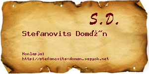 Stefanovits Domán névjegykártya